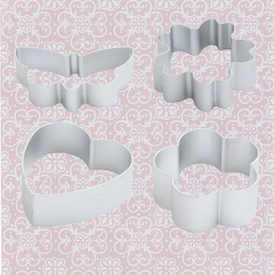 Produktbild von Clayre & Eef 63044 Set Ausstechformen 4 Stück Schmetterling Herz Blume