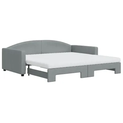 Productafbeelding van vidaXL Dagbed uitklapbaar met matras, lichtgrijs, 100x200 cm, stof
