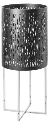 Produktbild von BACCUS Windlicht - H.82cm x D.36cm - schwarz/silber - Edelstahl /Eisen