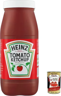 Produktbild von Tomatenketchup Tomato Ketchup sauce in Plastikkanne, 2, 35kg + e Italian Gourmet Polpa di Pomodoro 400g Dose