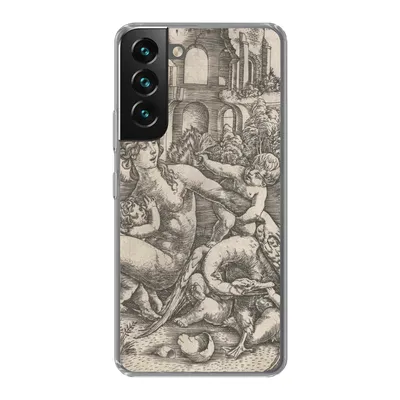 Produktbild von MuchoWow® Handyhülle Schutzhülle Hülle für Samsung Galaxy S22 Leda und der Schwan mit ihren vier Kindern - Gemälde von Meister IB mit dem Vogel Silikon Softcase Handy Hülle - Mobiltelefonhülle