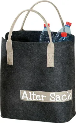 Produktbild von Gilde Filzkorb "Alter Sack", grau-beige, 25 x 40 x 45 cm