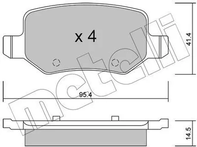 Produktbild von METELLI Bremsbeläge Satz Hinten Bremsklötze passend für MERCEDES-BENZ A-Klasse (W169) 22-0565-0
