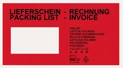 Produktbild von 1000 rote Begleitpapiertaschen Lieferscheintaschen DIN lang Lieferscheinhüllen