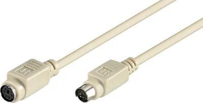 Produktbild von PS/2 Tastatur-/Maus-Verlängerungskabel 0,5 W, 0,1 A, Mini-DIN 6-Stecker (PS/2) > Mini-DIN 6-Buchse (PS/2)