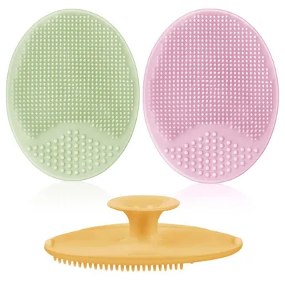 Produktbild von Baby-Badebürste 3 Stück Kopfhaut-Massagebürste Silikon Gesicht Peeling-Bürste Neugeborene Kleinkinder