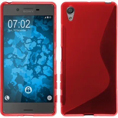 Produktbild von PhoneNatic Case kompatibel mit Sony Xperia X - rot Silikon Hülle S-Style + 2 Schutzfolien