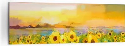 Produktbild von Bild auf Leinwand - Leinwandbild - Sonnenblumen Blume - 160x50cm - Wand Bild - Wanddeko - Leinwanddruck - Bilder - Kunstdruck - Wanddekoration - Leinwand bilder - Wandkunst - AB160x50-3775
