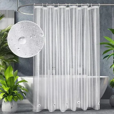 Produktbild von Famanu Duschvorhang Liner 72 x 78 Zoll - Semi-Transparent mit Metallösen