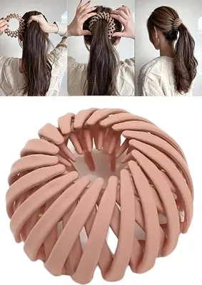Produktbild von GKA Vogelnest Haargummi rosa Haarhalter für Hochsteckfrisuren Pferdeschwanz Dutt Half-Up Haarspange Schnellbinde Haarwerkzeug mit Zahndesign