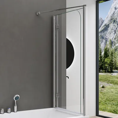 Produktbild von doporro 70x120x140cm Design-Duschwand für Badewanne Badewannenaufsatz Duschabtrennung 6mm ESG-Sicherheitsglas inkl. NANO-Beschichtung  Cortona113