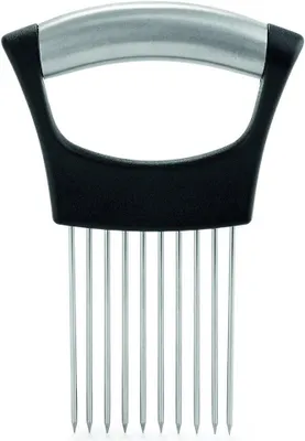 Imagen del producto de Soporte para cebollas con 10 alambres, acero inoxidable, color plateado/, 14 x 9.5 x 1 cm