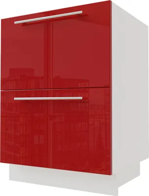 Produktbild von Schubladenunterschrank BRERRA 60cm HETTICH Vollauszug Farbe wählbar BR-D2A/60/1A,RAL 3002 karminrot Hochglanz,weiß