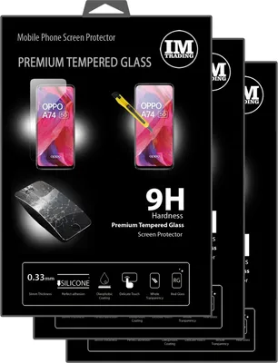 Produktbild von cofi1453 3X Schutz Schutz Glas 9H Tempered Glass Display Schutz Folie Display Glas Screen Protector kompatibel mit Oppo A74