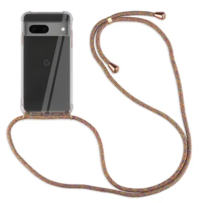A clear, studio shot of a phone case with a lanyard attached, presented on a white background.