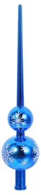 Image de Ornement de sommet de sapin de Noël, bleu, 28 cm, en plastique, de forme sphérique