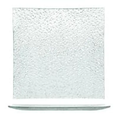 Image de H&H Ensemble de 6 assiettes carrées, en verre, 25 cm