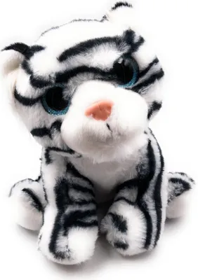 Produktbild von Onwomania Plüschtier Stofftier Kuscheltier Königstiger Schneetiger Tiger weiss Länge 25 cm Weiß