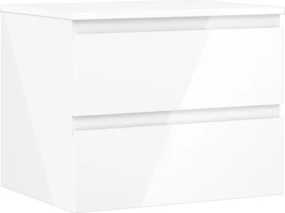 Produktbild von Mexen Orio Badezimmerschrank für Waschbecken 60 cm mit Arbeitsplatte, 2 Schubladen, weiß glänzend - 91A10-06047-2-BFFC00