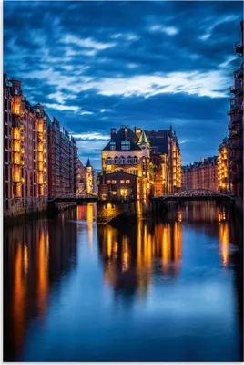 Produktbild von ARTland Wandbild Alu für Innen & Outdoor Wasserschloss Speicherstadt in Hamburg Größe: 60x90 cm