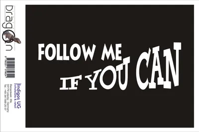 Produktbild von Aufkleber / Autoaufkleber - JDM / Die cut / Auto / OEM - follow me - if you can - 210x70 mm schwarz - Heckscheibe / Heckscheibenaufkleber