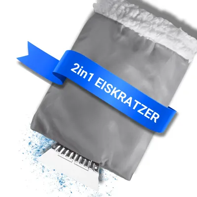 Produktbild von Eiskratzer Auto mit Handschuh - 2in1 Autozubehör mit weichem Handschuh & ergonomischen Eisschaber - langlebig, mühelos & rückstandlos enteisen - Car Accessoires für kalte Tage grau/transparent