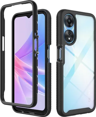 Produktbild von OPPO A78 5G Hülle, Hybrid Transparente Rückseite TPU Bumper Stoßfest Schutzhülle für OPPO A78 5G Schwarz