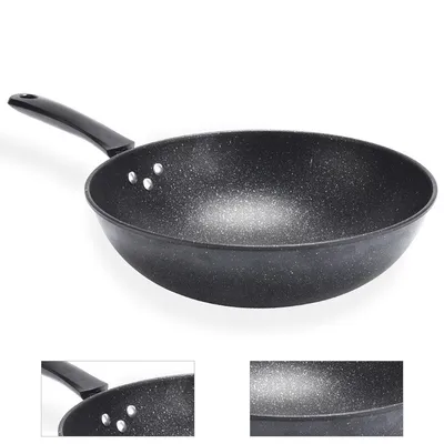 Produktbild von Maifan-Stein Antihaft Pfanne, Haushalts-Wok, Induktion & Gas, Bratpfanne Universell, Kratzfest & Gesund,32cm,Kein Versicherungsschutz