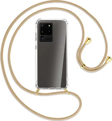 Produktbild von Handykette Backcover-Schutzhülle mit Band (Metall goldfarben) für Samsung Galaxy S20 Ultra - caramel