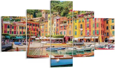 Produktbild von Bild auf Leinwand - Leinwandbild - 5 Teile - Weihnachtsmann Margherita Ligure - 125x70cm - Wand Bild - Wanddeko - Wandbilder - Leinwanddruck - Bilder - Wanddekoration - Leinwand bilder - EA125x70-4232