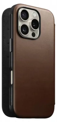 Zdjęcie produktu dla Nomad Modern Leather Folio, Folio, Apple, iPhone 17 Pro, 16 cm (6.3"), Brązowy