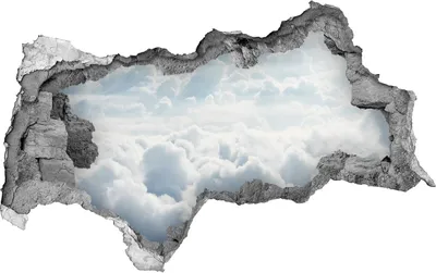 Produktbild von Selbstklebender Loch-3D-Aufkleber 95x73 cm Wolken aus der Luft