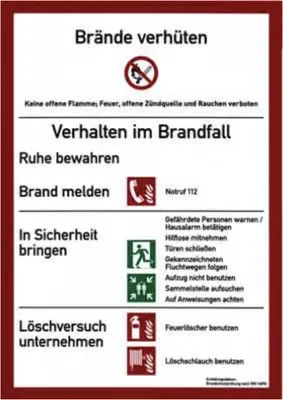 Produktbild von Brandschutzordnung Teil A Brände DIN 14096 ohne Feuermelder, mit Wandhydrant