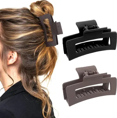 Image de WLLHYF Pinces à griffes carrées 8.5 Cm Pinces à cheveux Mates Antidérapantes Forte Accessoires de coiffure