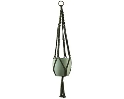 Produktbild von Opiflor Hängeampel Makramee Boho-Stil, Grün, Grün, Drinnen/Draußen, Balkon, Garage, Garten, Haus, Terrasse, 900 mm
