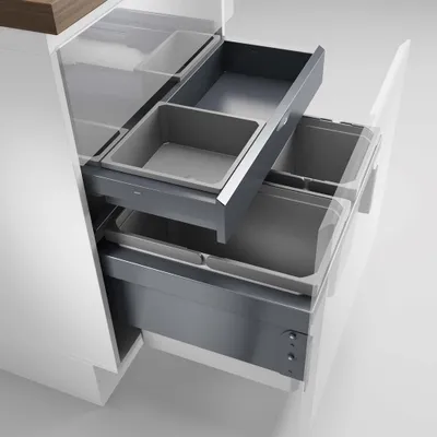 Immagine prodotto di NABER Cox® Base 360 S/600-3 con contenitore per rifiuti Base-Board / grigio chiaro / 2x 10 + 1x 22 L