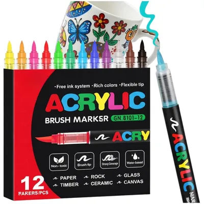 Immagine prodotto di Set di pennarelli acrilici da 12 colori per la pittura fai da te