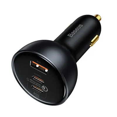 Image de Baseus Qualcomm Car Charger, Usb, 2X Usb-C, 160W (Grey)