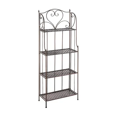 Zdjęcie produktu dla Kobolo Regał metalowy styl vintage country - Metal - Brązowy - 58x28x161cm