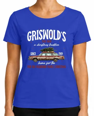Obrázek produktu pro Griswolds Tree Farm Clark - Dámské tričko Christmas Xmas, modrá, XL
