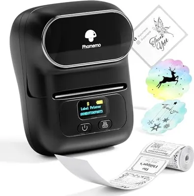 Produktbild von PHOMEMO M110 Label Drucker Thermal Mini Bluetooth Handheld -Kleidung, Supermarkt, Einzelhandel usw., kompatible Android -iOS, Schwarz, Schwarz