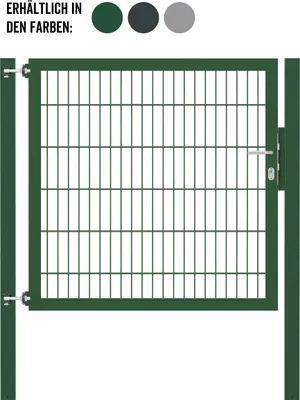 Produktbild von Alberts Einzeltor Flexo Plus mit Zubehör, zum Einbetonieren, grün, Breite 200 cm, Höhe 120 cm, Pfostenstärke 100 x 100 mm