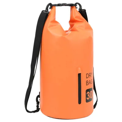 Image de Sac sec avec fermeture éclair Orange 30 L PVC