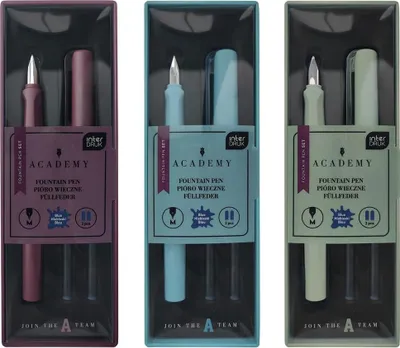 Image de Stylo plume Interdruk + 2 recharges bleues dans un étui – assortiment de couleurs