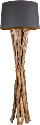 Produktbild von Stehlampe 150cm Holz Natur Lampe Schwarz Holzlampe Unikat Treibholz Leuchte Boho Handarbeit Stehleuchte