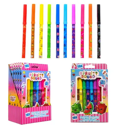 Produktbild von Canenco Supertip Schreibwaren, Duft, 10 Stück, Fruity Squad, verschiedene Farben, für Kinder ab 3 Jahren, 190 x 115 x 15 mm, Düfte: Ananas, Traube, Banane, Mango, Blaubeere, Limette, Erdbeere, Himbeere, Wassermelone und Brombeere