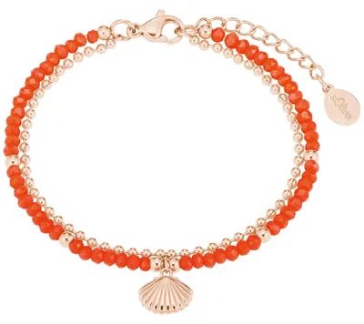 Produktbild von s.Oliver 2027600 Damen Armband Muschel Edelstahl Rose rot 20 cm