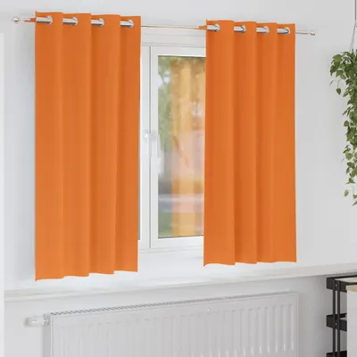 Produktbild von Möbel Verdunkelungs-Vorhänge mit Ringen 2 Stk. Helles Orange - Gardinen & Vorhänge &42005