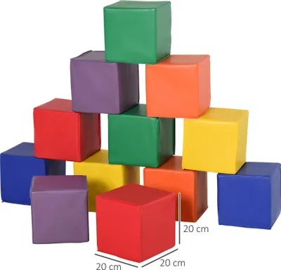 Produktbild von HOMCOM Bausteinset 12er-Set Schaumstoff Bauspielzeug für 1-3 Jahre alt Kinder