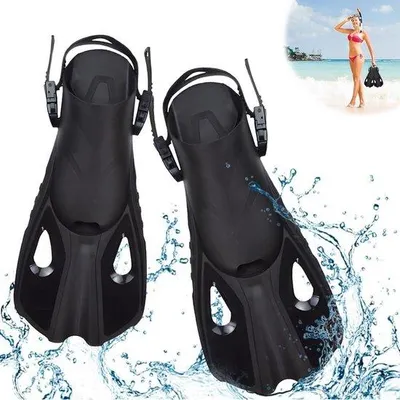 Produktbild von Famanu Schwimmflossen Verstellbar - Schnorchelflossen für Erwachsene und Jugendliche, Größe 32-36